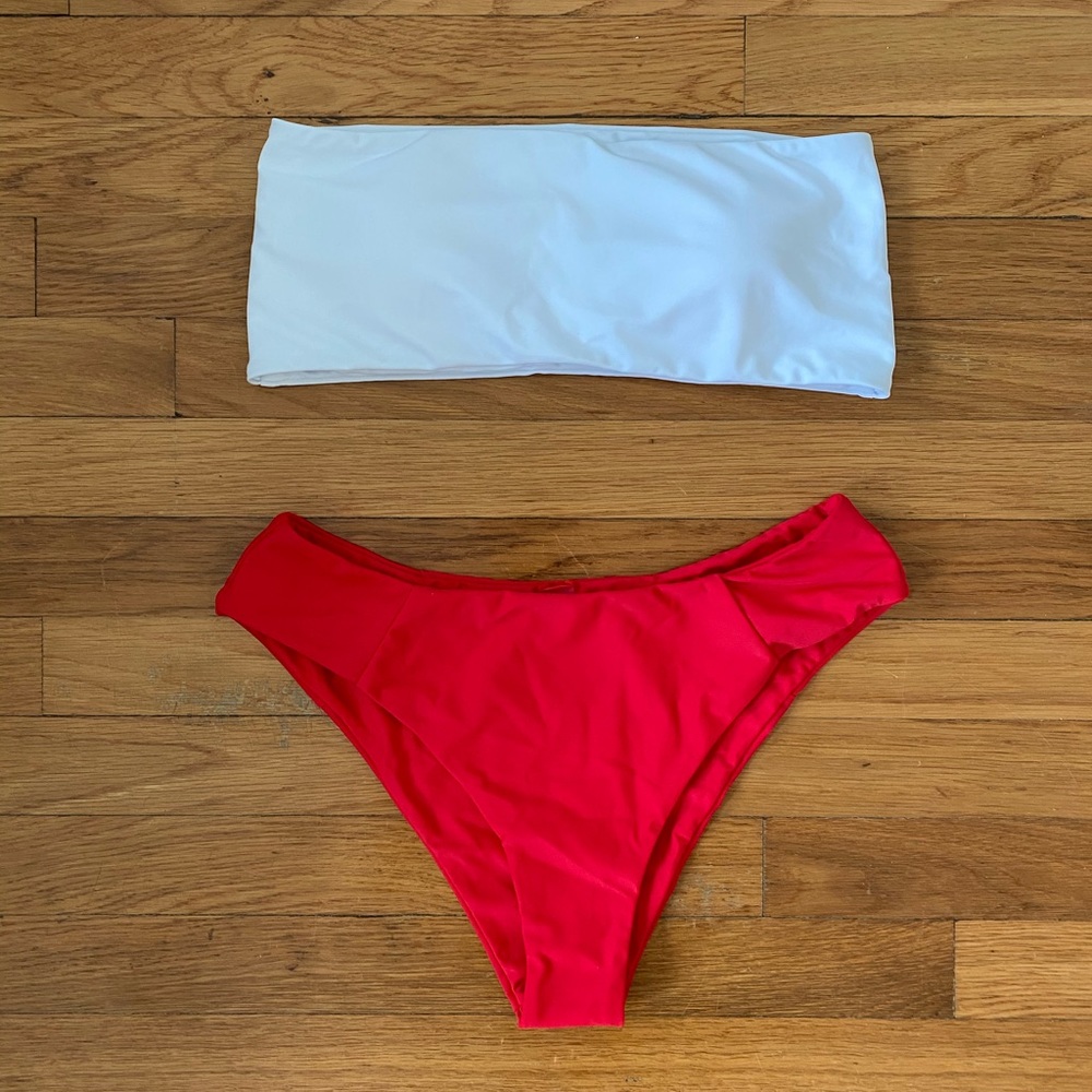 NWOT Two Tone Bandeau Bikini